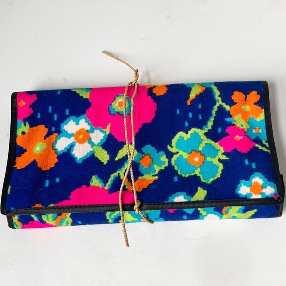 Bright Floral Vintage Jewelry Roll Wallet - Picture 2 of 5
